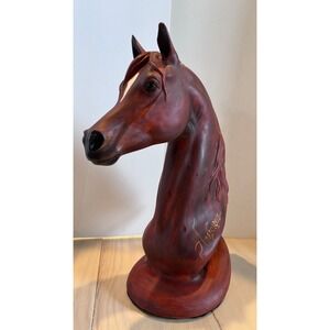 Arabesque Arabian Horse Head Bust Statue Sculpture Chestnut Brown 14.5 Inch